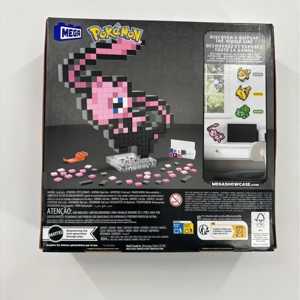 Mega Pokémon Pixel Art Set- Mew Pixel 434 Pieces Mattel Brand New